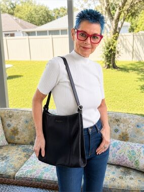 Coach Vintage 90s Black Nylon Leather Trim Shoulder Bag C9Z-6223 Ergo Minimalist